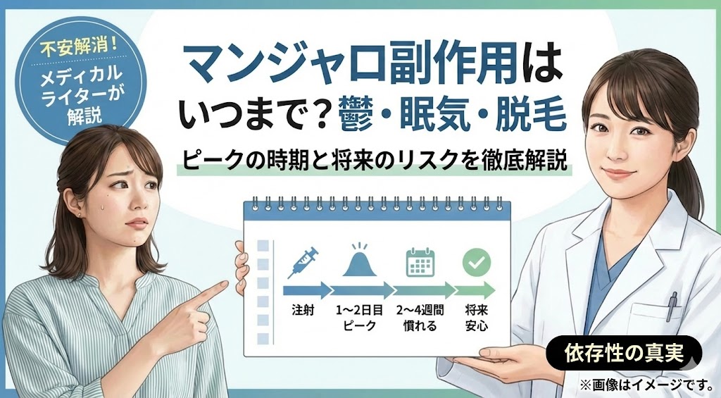 マンジャロの副作用はいつまで?鬱・眠気・脱毛の原因と将来のリスク