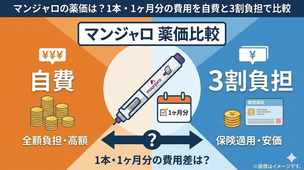 マンジャロの薬価は?1本・1ヶ月分の費用を自費と3割負担で比較