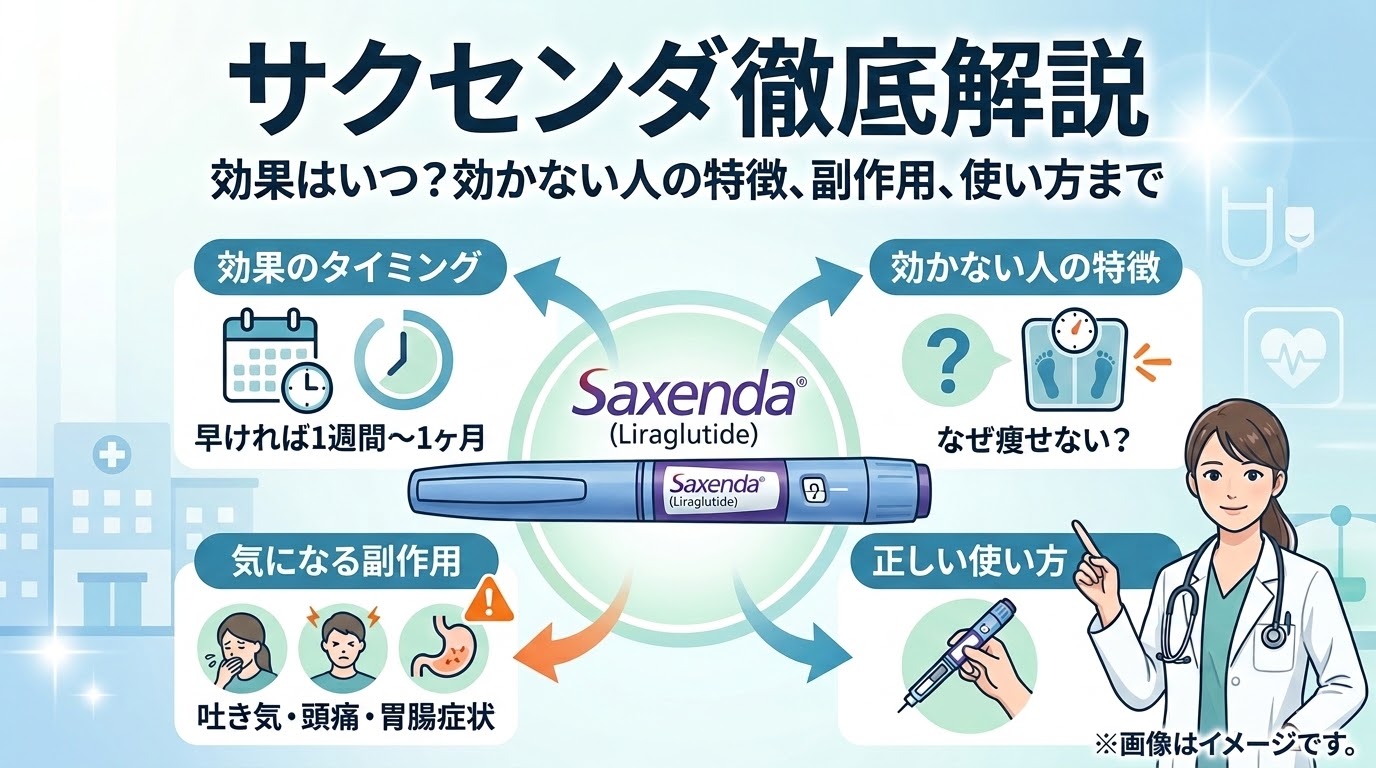 サクセンダはいつから効果が出る？効かない人の特徴、副作用、使い方まで徹底解説
