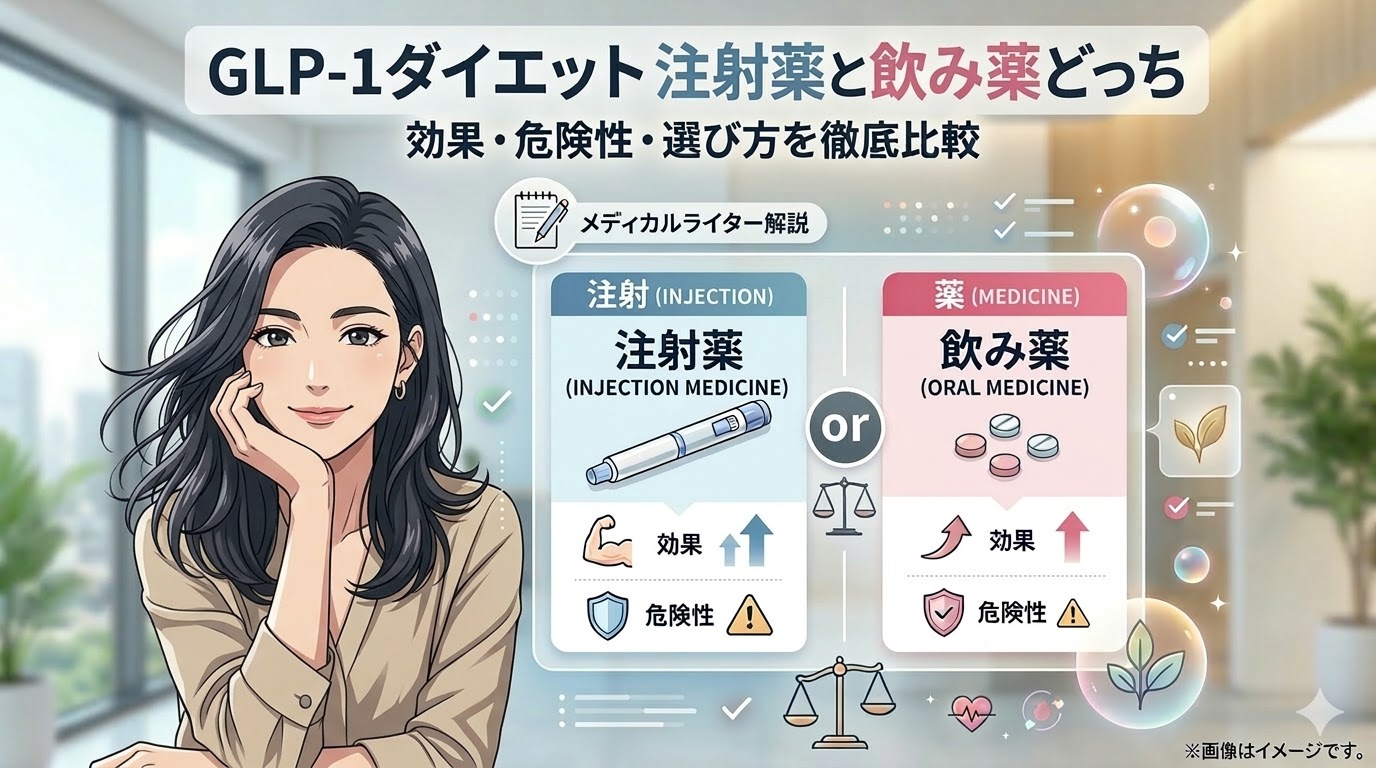 GLP-1ダイエットは注射と飲み薬どっち？リベルサス・マンジャロの効果・危険性と選び方