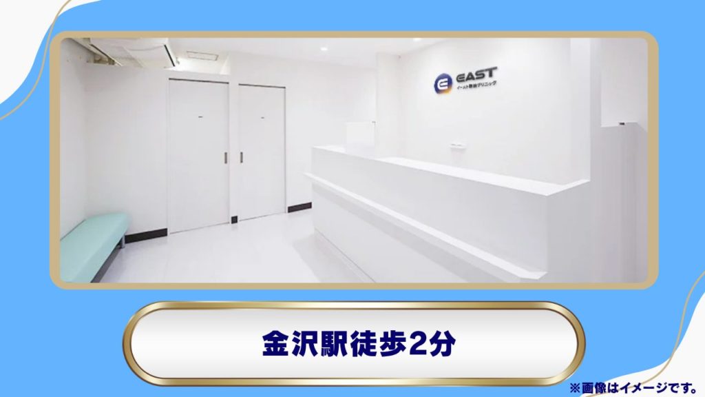 イースト駅前クリニック金沢院|金沢駅徒歩2分・診察料0円でお薬代のみの処方