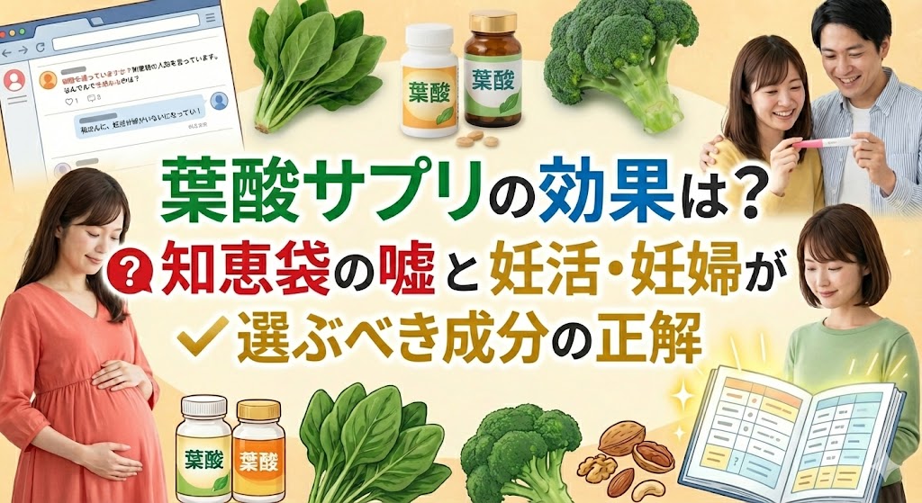 葉酸サプリの効果は?知恵袋の嘘と妊活・妊婦が選ぶべき成分の正解