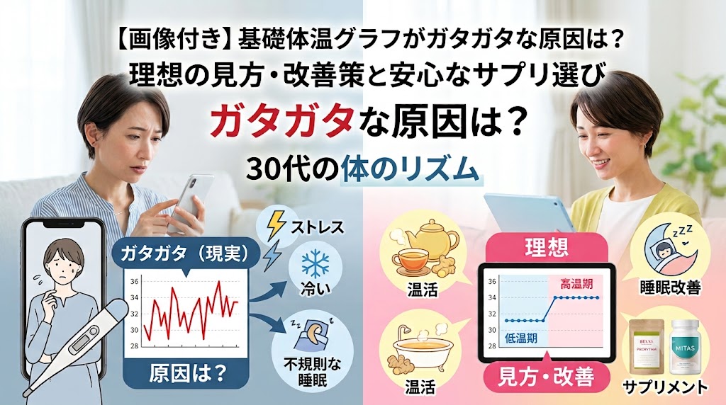 基礎体温グラフがガタガタな原因は？理想の見方・改善策と安心なサプリ選び