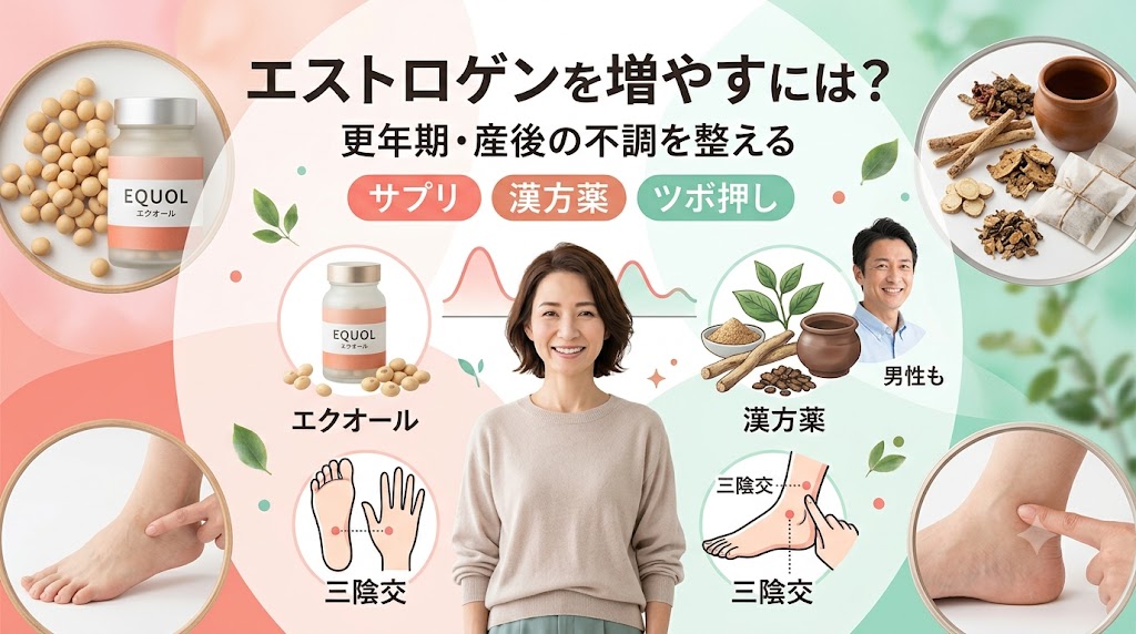 エストロゲンを増やすには？更年期・産後の不調を整えるサプリの選び方とセルフケア